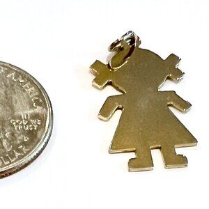 ADORABLE GOLD-FILLED ENGRAVEABLE GIRL CHARM OR PENDANT